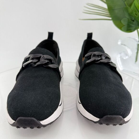 Blondo Women Mckayla Waterproof Sneaker Chunky Slip On Chain Black Suede Size 10 - Picture 3 of 13